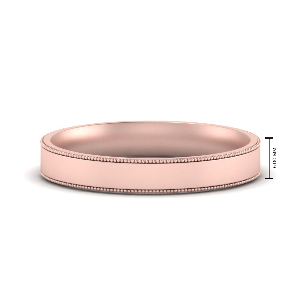 Stepped Edge Comfort Fit Flat Mens Band Fascinating Diamonds