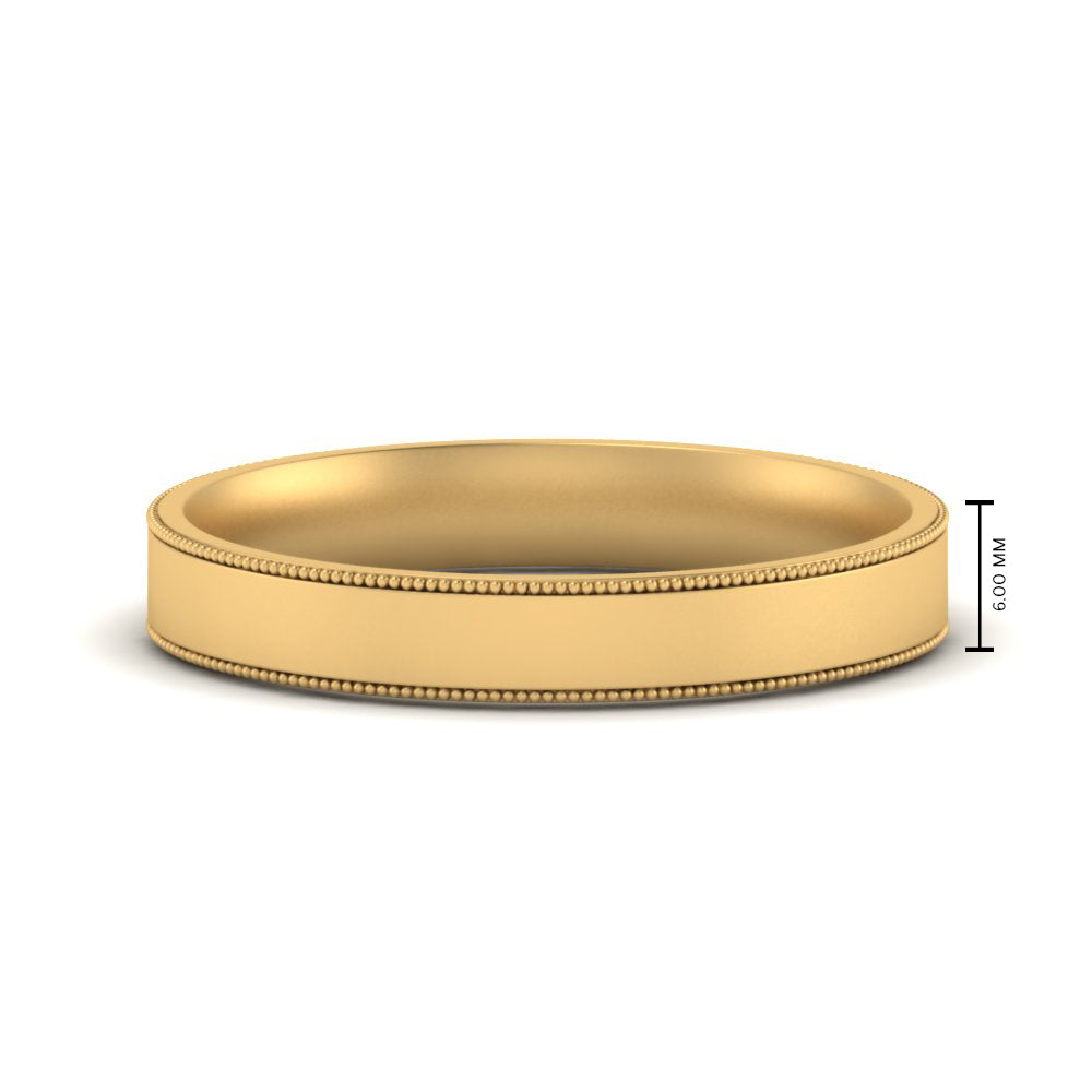 Stepped Edge Comfort Fit Flat Mens Band Fascinating Diamonds