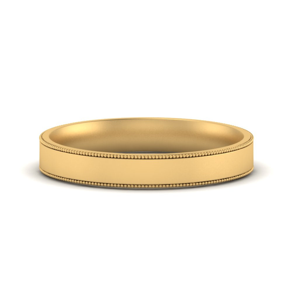 Stepped Edge Comfort Fit Flat Mens Band Fascinating Diamonds