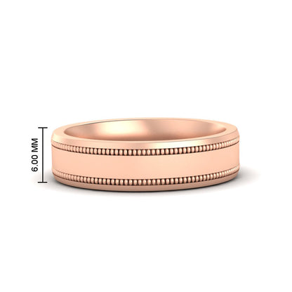 Mens Band Double Milgrain Fascinating Diamonds