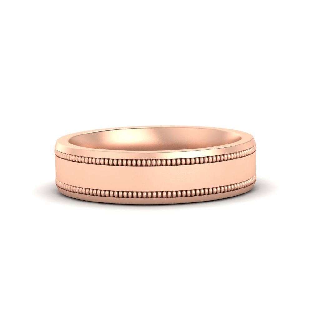 Mens Band Double Milgrain Fascinating Diamonds