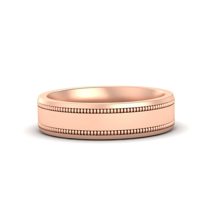 Mens Band Double Milgrain Fascinating Diamonds