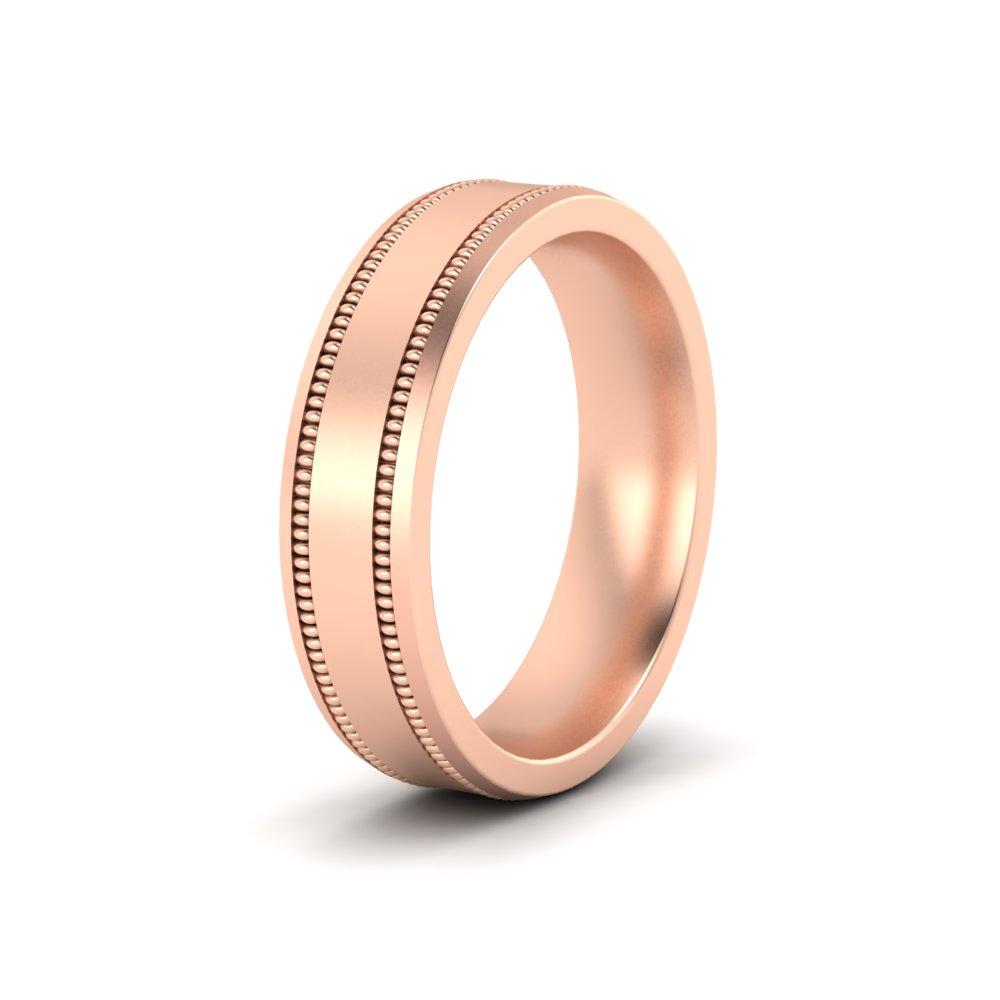 Mens Band Double Milgrain Fascinating Diamonds