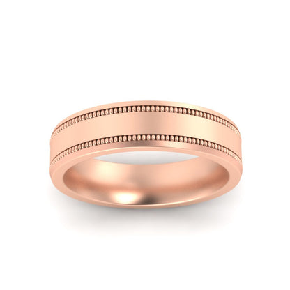 Mens Band Double Milgrain Fascinating Diamonds