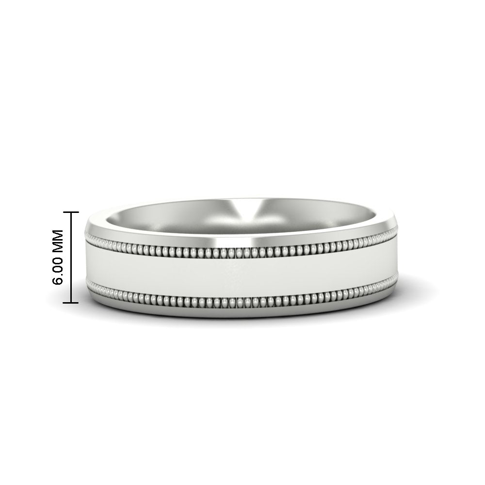 Mens Band Double Milgrain Fascinating Diamonds