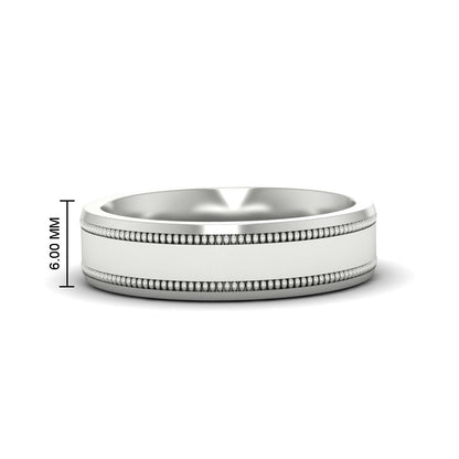Mens Band Double Milgrain Fascinating Diamonds