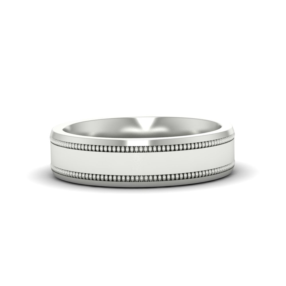 Mens Band Double Milgrain Fascinating Diamonds