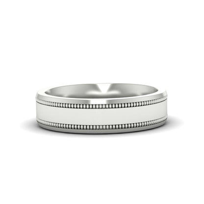 Mens Band Double Milgrain Fascinating Diamonds