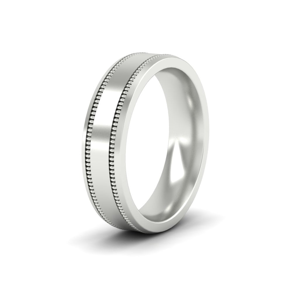 Mens Band Double Milgrain Fascinating Diamonds
