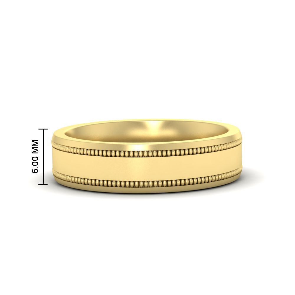 Mens Band Double Milgrain Fascinating Diamonds