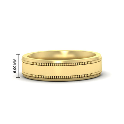 Mens Band Double Milgrain Fascinating Diamonds