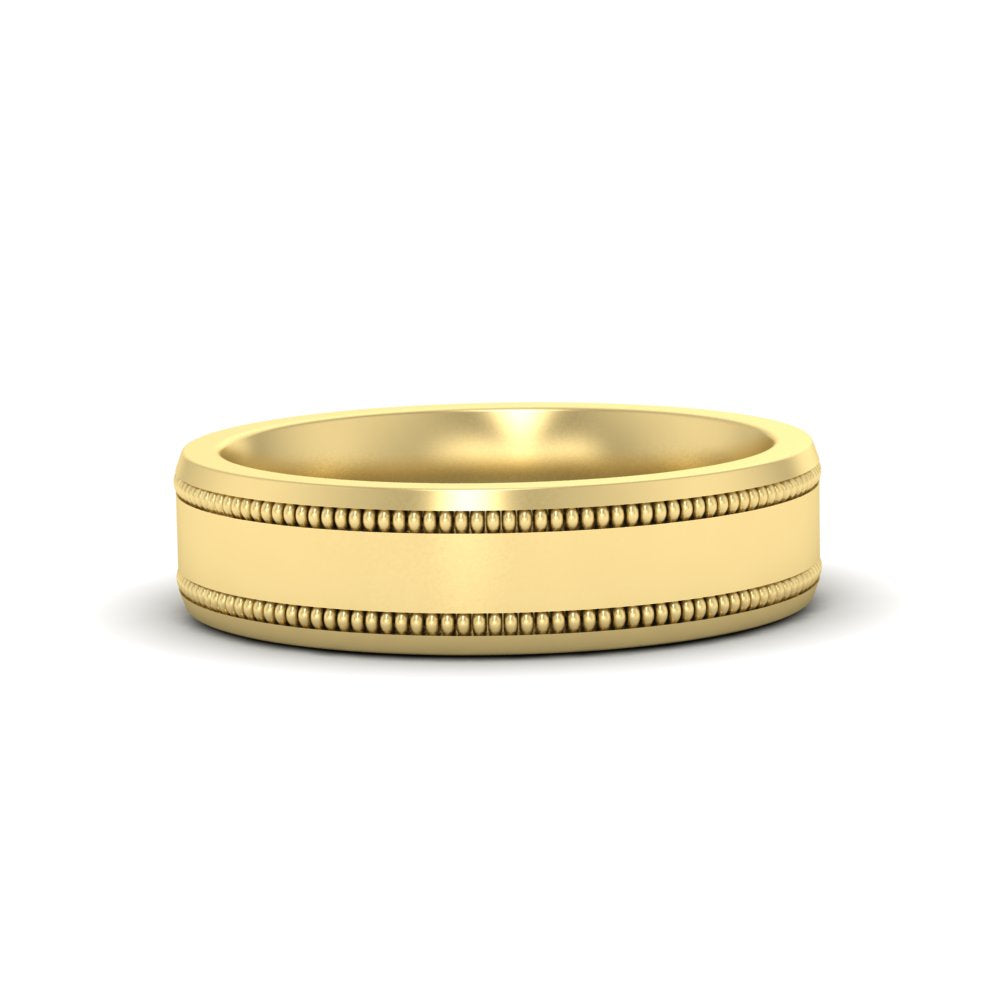 Mens Band Double Milgrain Fascinating Diamonds