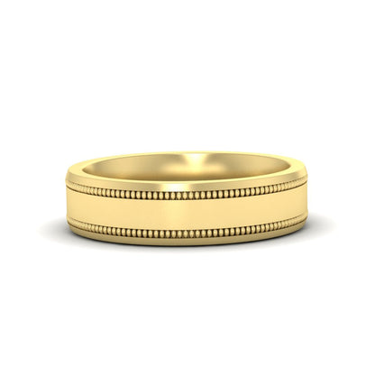 Mens Band Double Milgrain Fascinating Diamonds