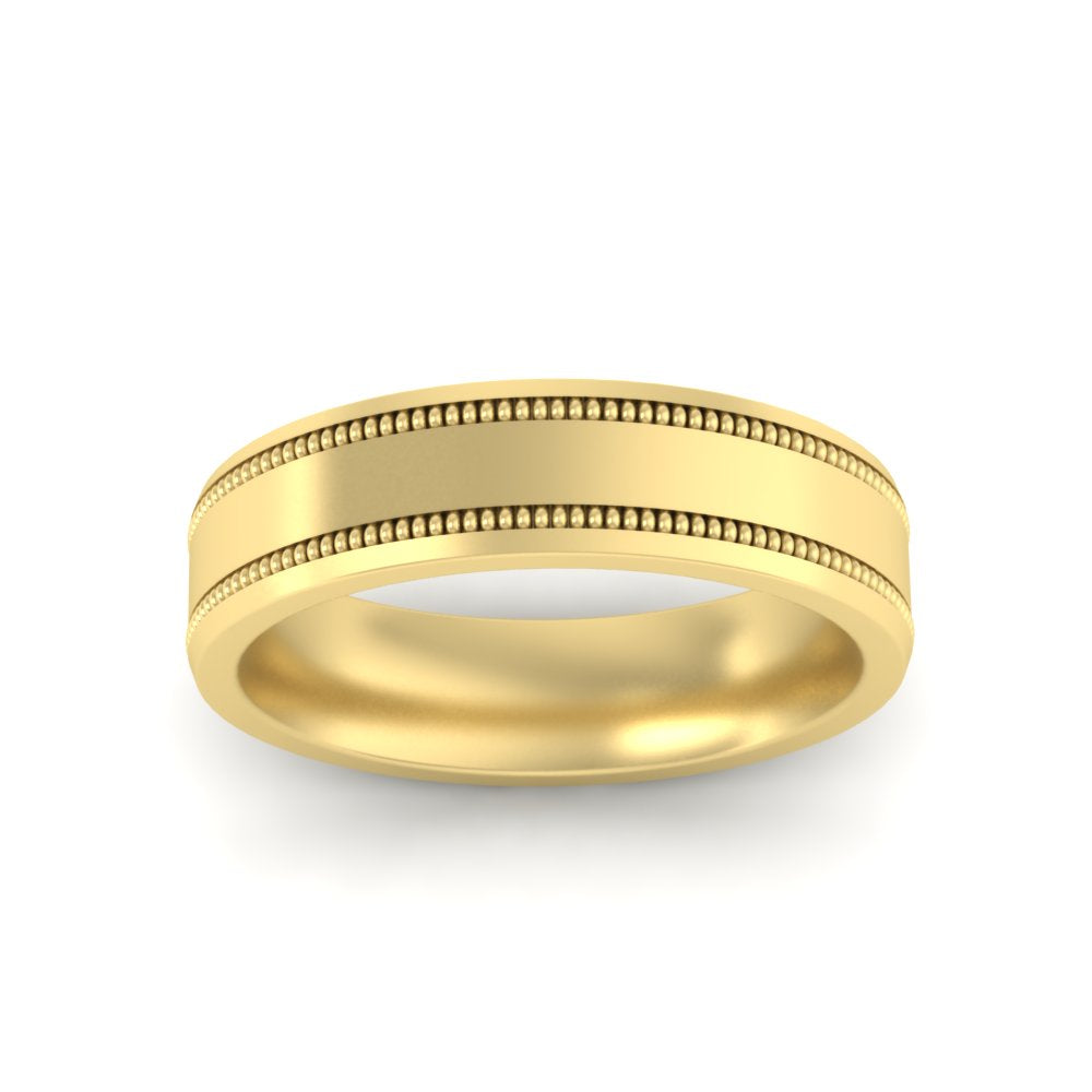 Mens Band Double Milgrain Fascinating Diamonds