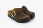 Andora II by LEON- Women’s Leather Platform Clog- Adjustable Buckle & Cork-Style Slide LEON Footwear USA