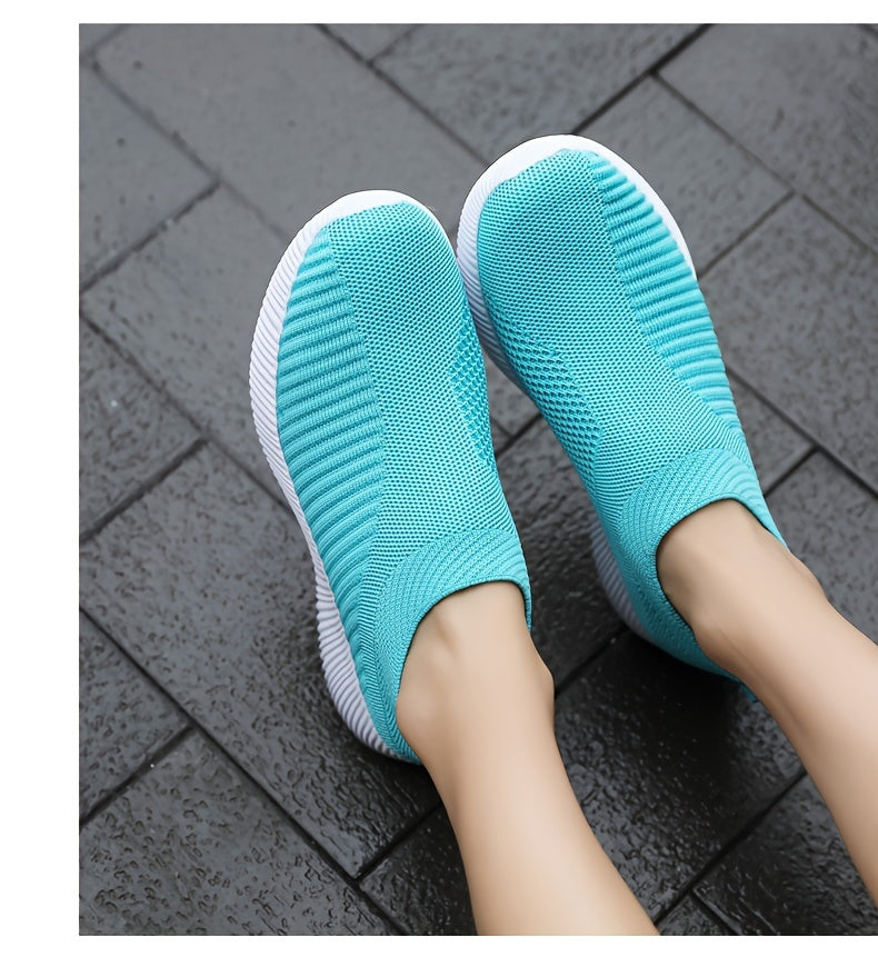 Women'S Lightweight Slip-On Sneakers, Solid Color Fabric Upper, Round Toe, MD Sole, Low Top, All-Season Casual Shoes for Running, Fitness, Dance, Walking, Travel NovaCart
