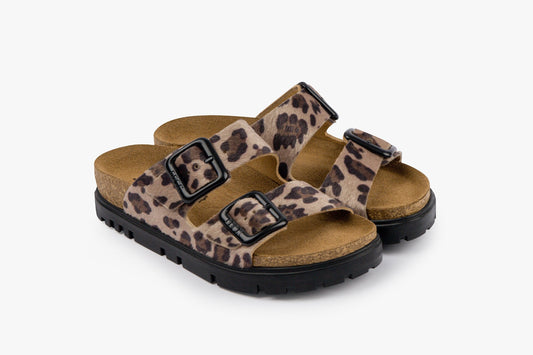 Terra by LEON- Women’s Leather Sandal– Adjustable Buckle Cork-style Footbed LEON Footwear USA