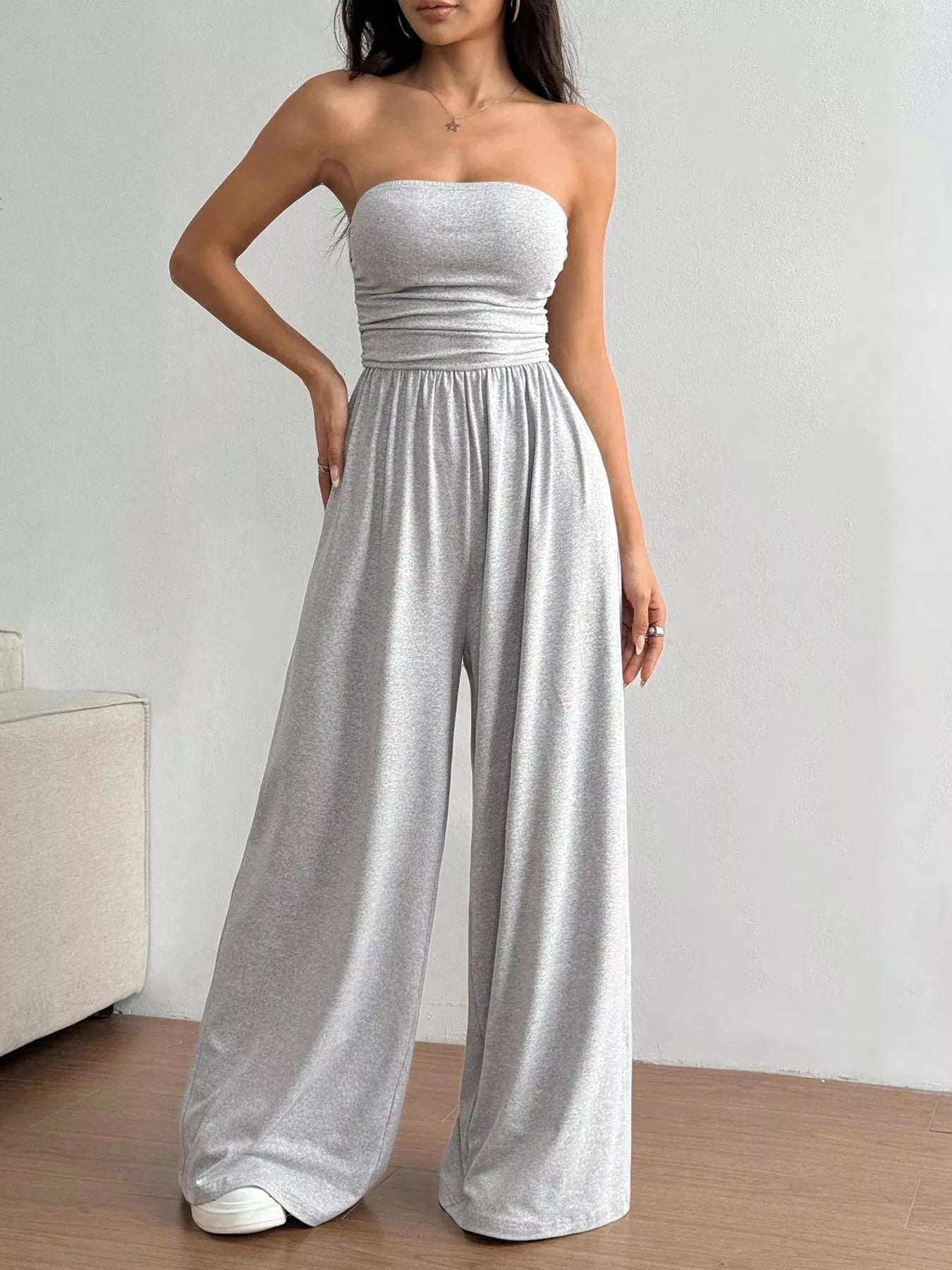 Effortless Chic Tube Top Wide Leg Jumpsuit New Era Fashion LLc