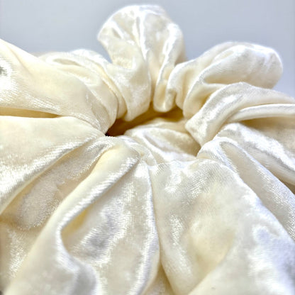 Ivory Crushed Velvet Christmas Scrunchie Enchanted Scrunch