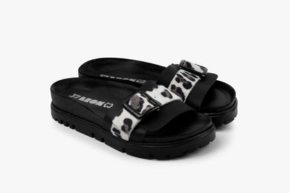 Tessa by LEON- Women’s Leather Sandal – Layered Strap Slide with Cork-style Footbed & Adjustable Buckle LEON Footwear USA