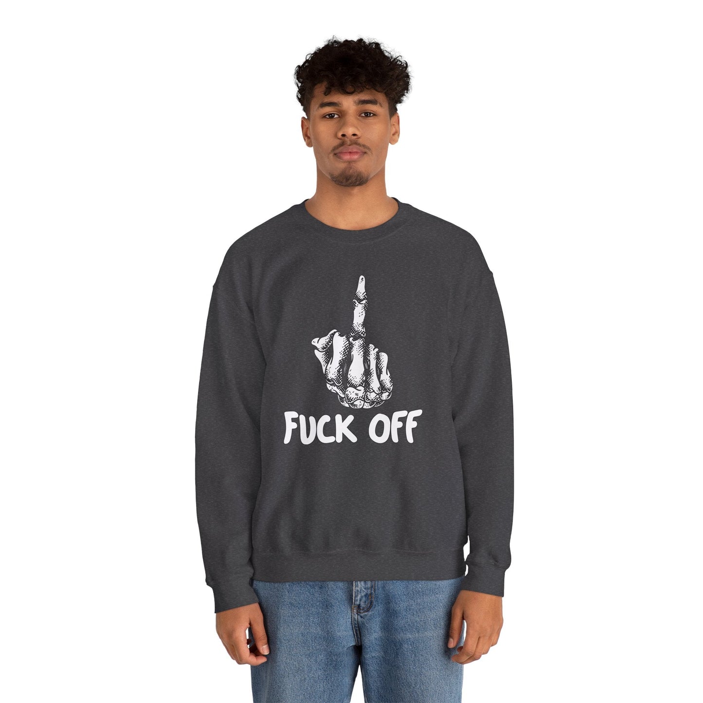 Fuck Off Finger Crewneck Sweatshirt The Devil's Pickle