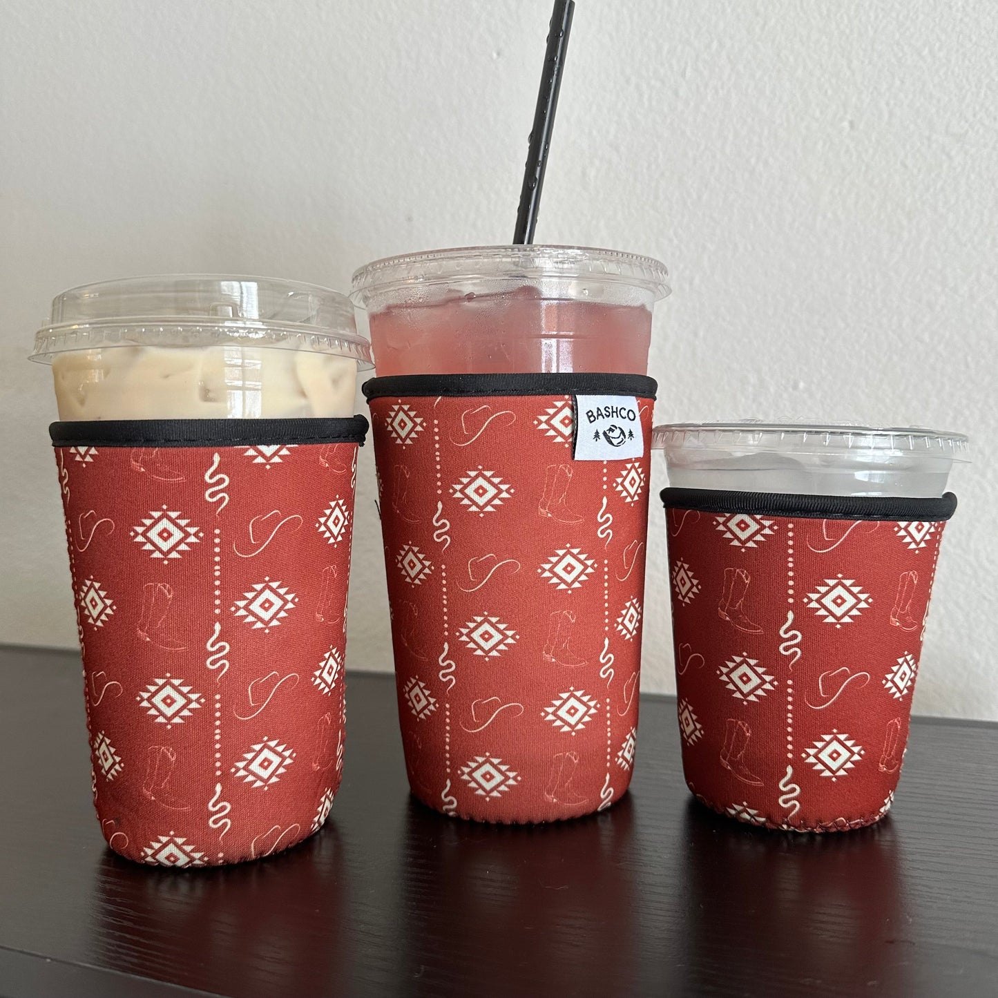 Red snake boots coffee sleeve | western coffee sleeve BashDesignsCo