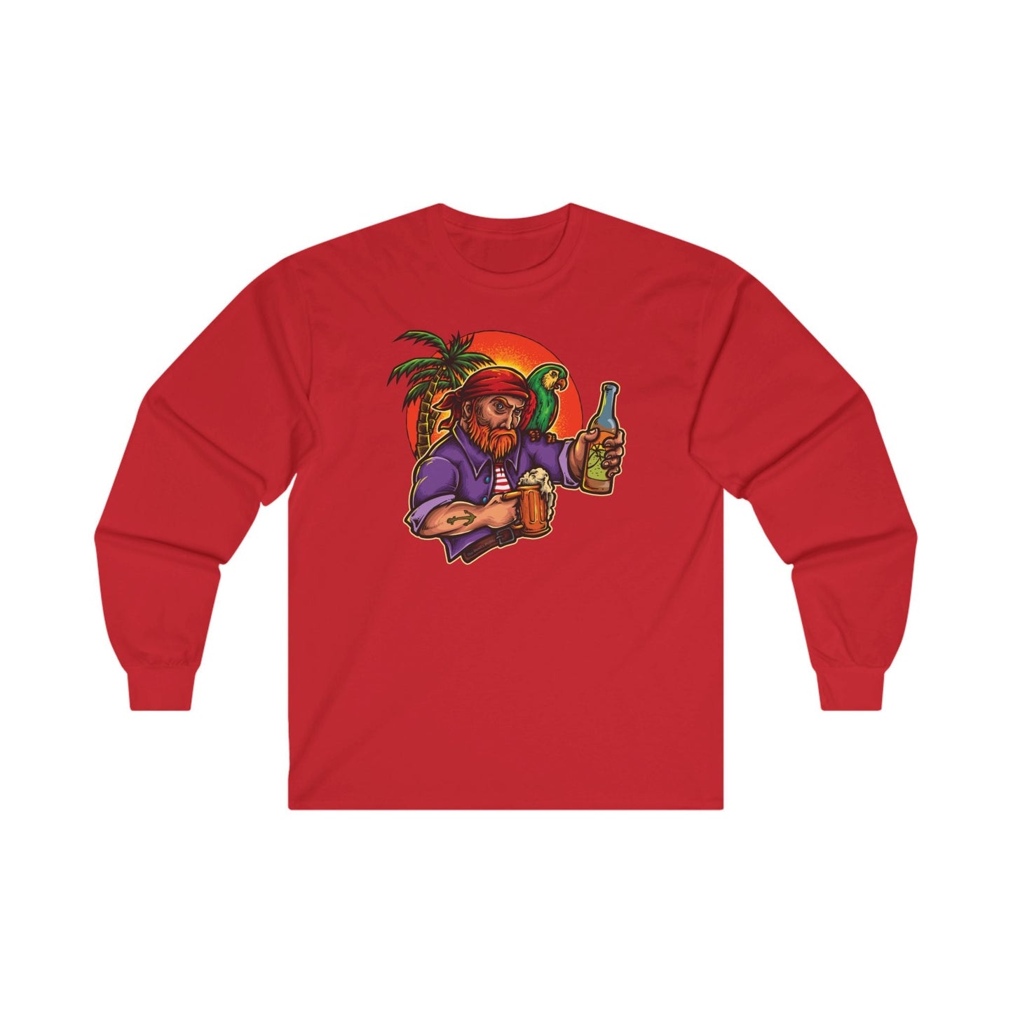 Sunset Pirate Beer Long Sleeve Tee The Devil's Pickle