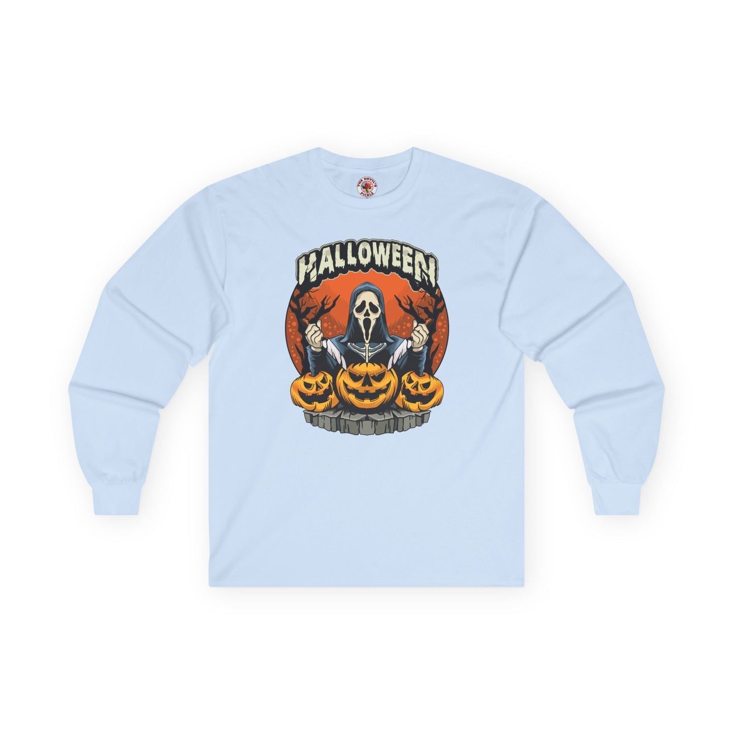 Screamer Killer Ghost Halloween Long Sleeve Tee The Devil's Pickle