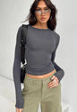 Slim Fit Long Sleeve Shirt | Women's Casual Crop Tops FitiqueFit