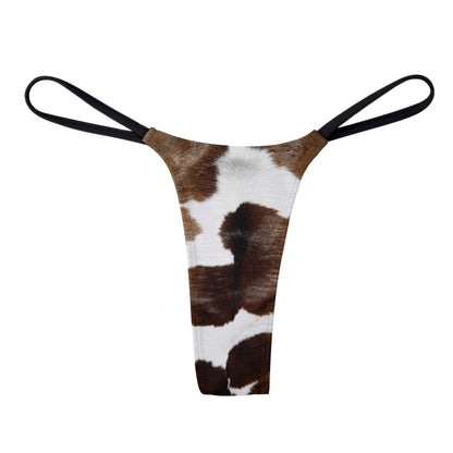 Cow Print Yoga Thong Luckless Outfitters