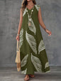 Printed V-Neck Sleeveless High-Waist Maxi Dress | 3 Colors FitiqueFit