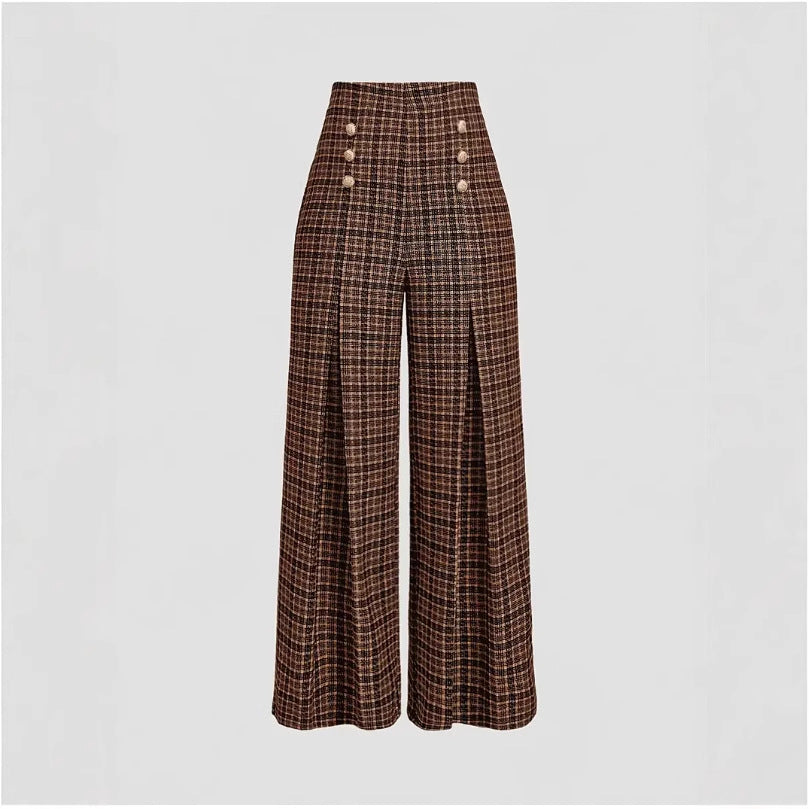 Spring Summer Chic Commuter High-Waisted Versatile Plaid Striped Retro Pants See size chart under “more details” The Fashion Celestial