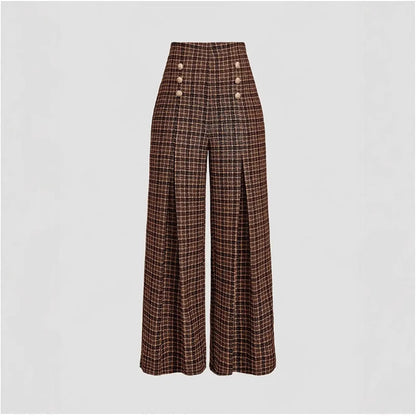 Spring Summer Chic Commuter High-Waisted Versatile Plaid Striped Retro Pants See size chart under “more details” The Fashion Celestial