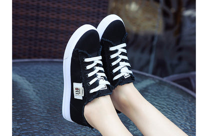 Women'S Casual Round Toe Solid Color Canvas Shoes, Small White, Flat Bottom, PVC Sole, Fabric Upper And Insole, Hand Wash, No Dry Clean, Spring, Autumn, All Season 2022 NovaCart