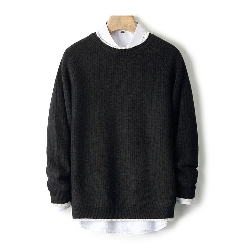 New Round Neck Double-strand Thickened Sweater For Men Grayceful LLC