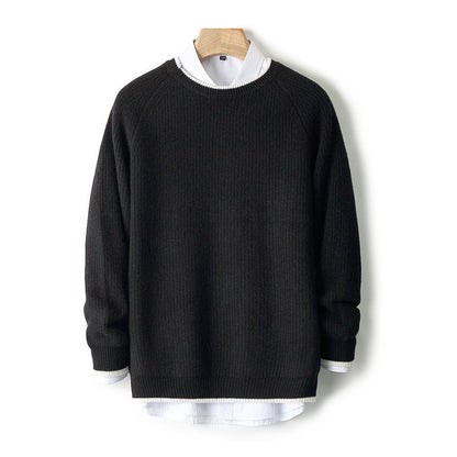 New Round Neck Double-strand Thickened Sweater For Men Grayceful LLC