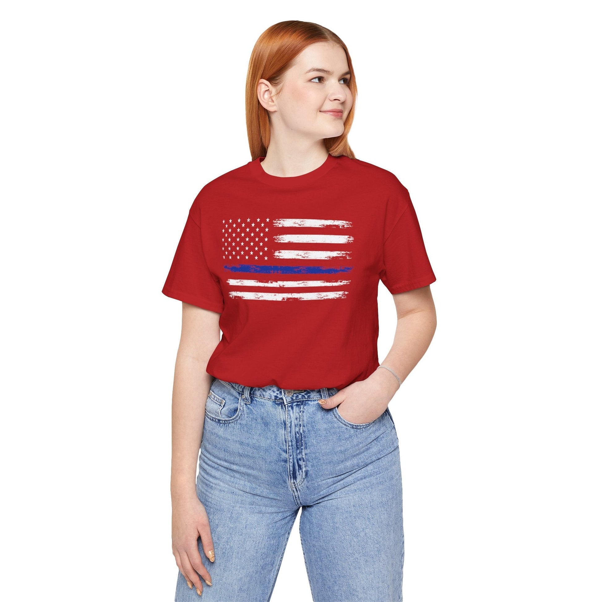 Thin Blue Line American Flag T-Shirt The Devil's Pickle