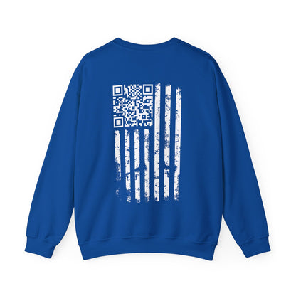 American Flag QR Code Crewneck Sweatshirt The Devil's Pickle