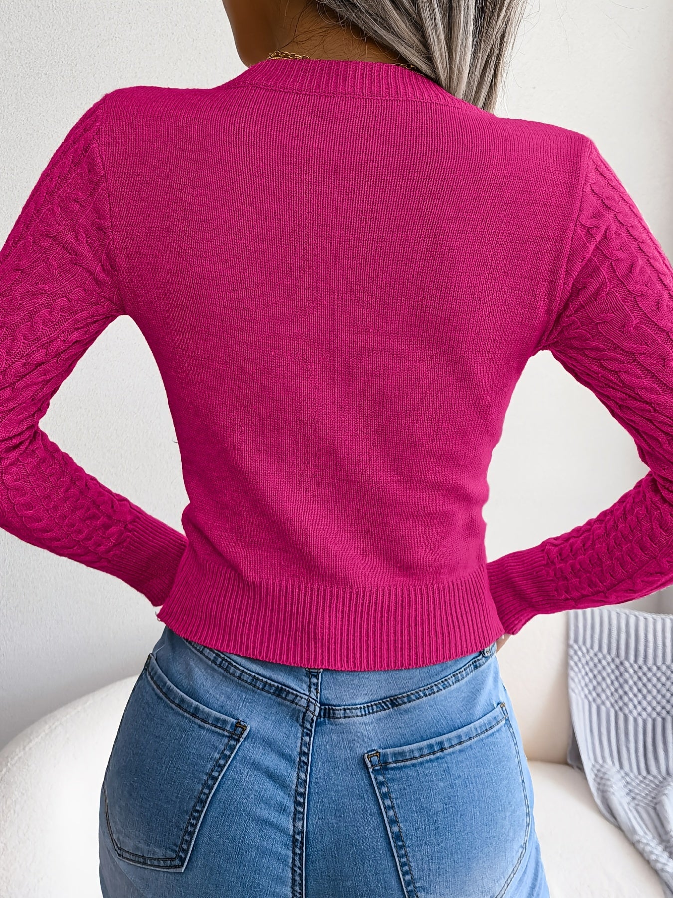 Women'S Long Sleeve Hollow Sweater | High Stretch Fabric, Crew Neck, Sexy Slim Fit, Autumn/Winter NovaCart