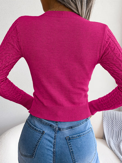 Women'S Long Sleeve Hollow Sweater | High Stretch Fabric, Crew Neck, Sexy Slim Fit, Autumn/Winter NovaCart