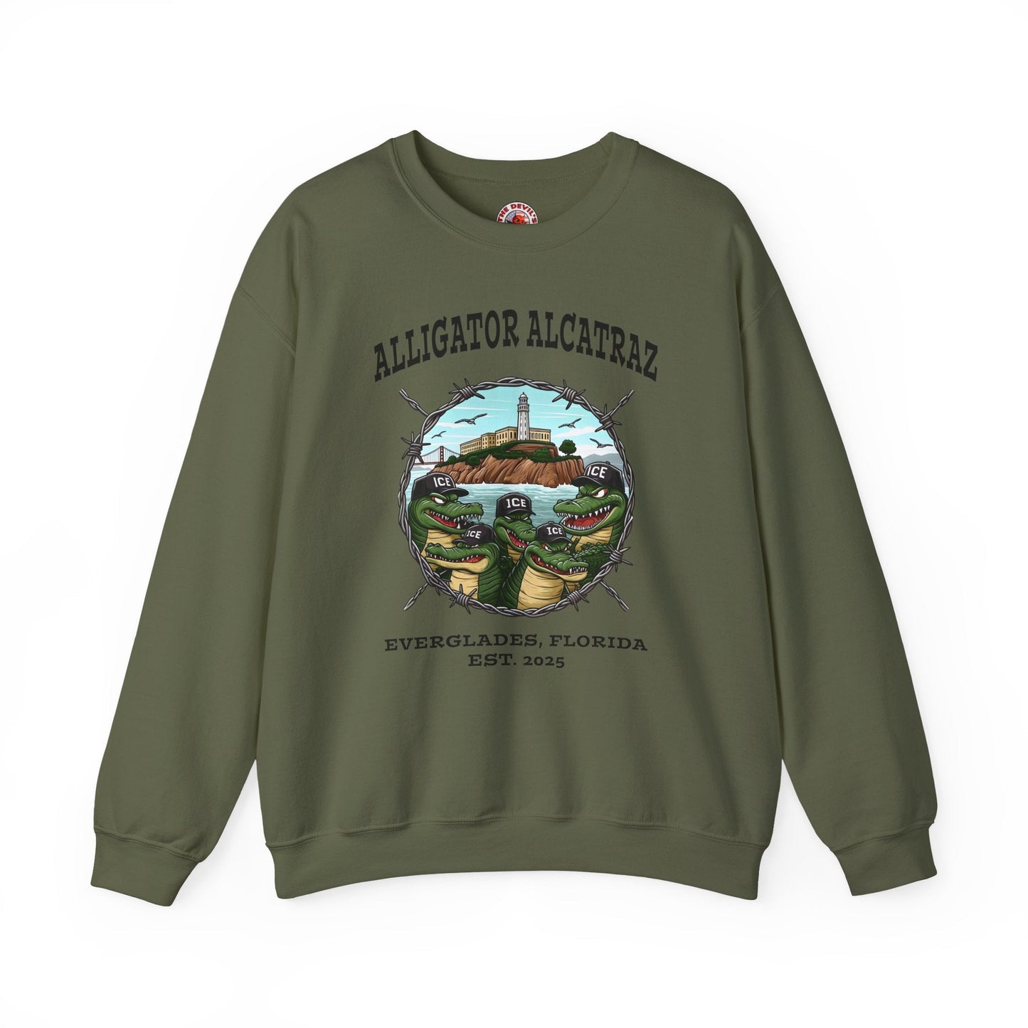 Alligator Alcatraz Crewneck Sweatshirt The Devil's Pickle