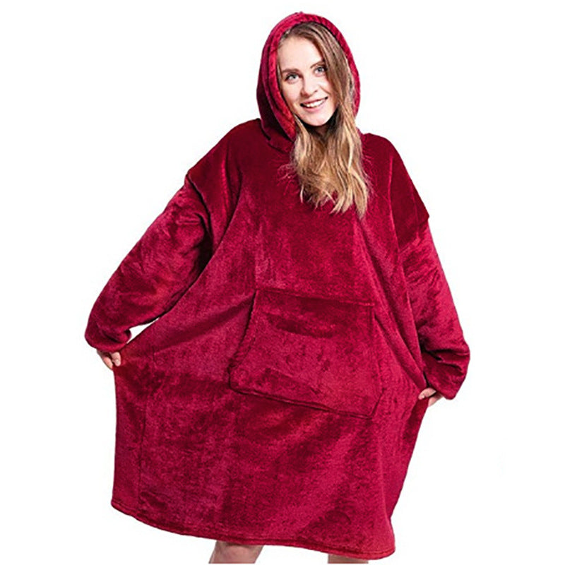 Lazy Head Set Of Coil Blanks Hoodie Hooded Warm Clothes Outdoor Cold Clothes