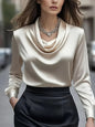 Women’s Elegant Boat Neck Long Sleeve Minimalist Top FitiqueFit