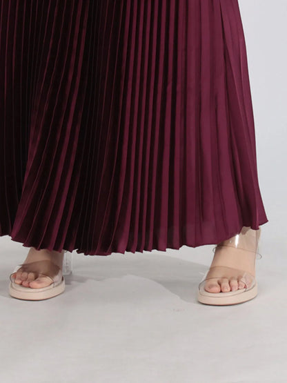 Button Up Long Sleeve Top and Pleated Skirt Set See size chart under “more details” The Fashion Celestial