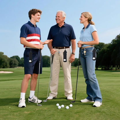 Golf Tee Holder Neoprene Golf Ball Carry Bag with Clip for Keychain, for 3 Balls and 3 Tees (5 Pieces)