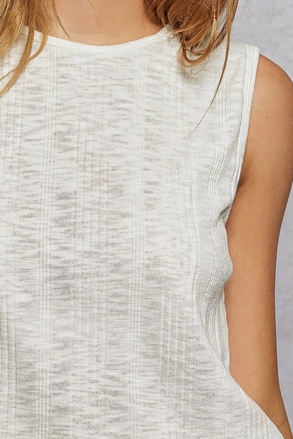 POL Textured Round Neck Cropped Tank Montret