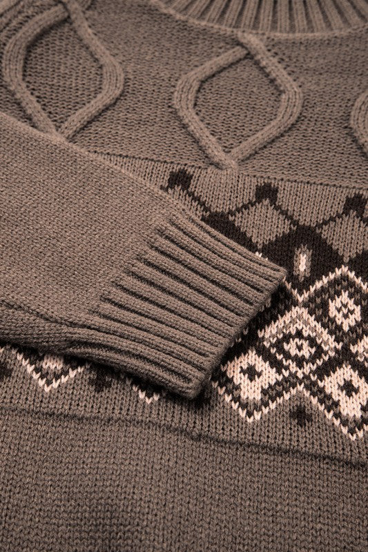 Western Geometric Knit Crew Neck Sweater Shop Style & More | Fresh Looks, Everyday Deals & Free Shipping