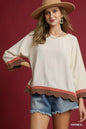 Umgee Scalloped Hem Color Block Top West2East Surf
