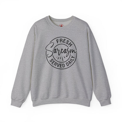 Fresh Sarcasm Served Daily Crewneck Sweatshirt The Devil's Pickle