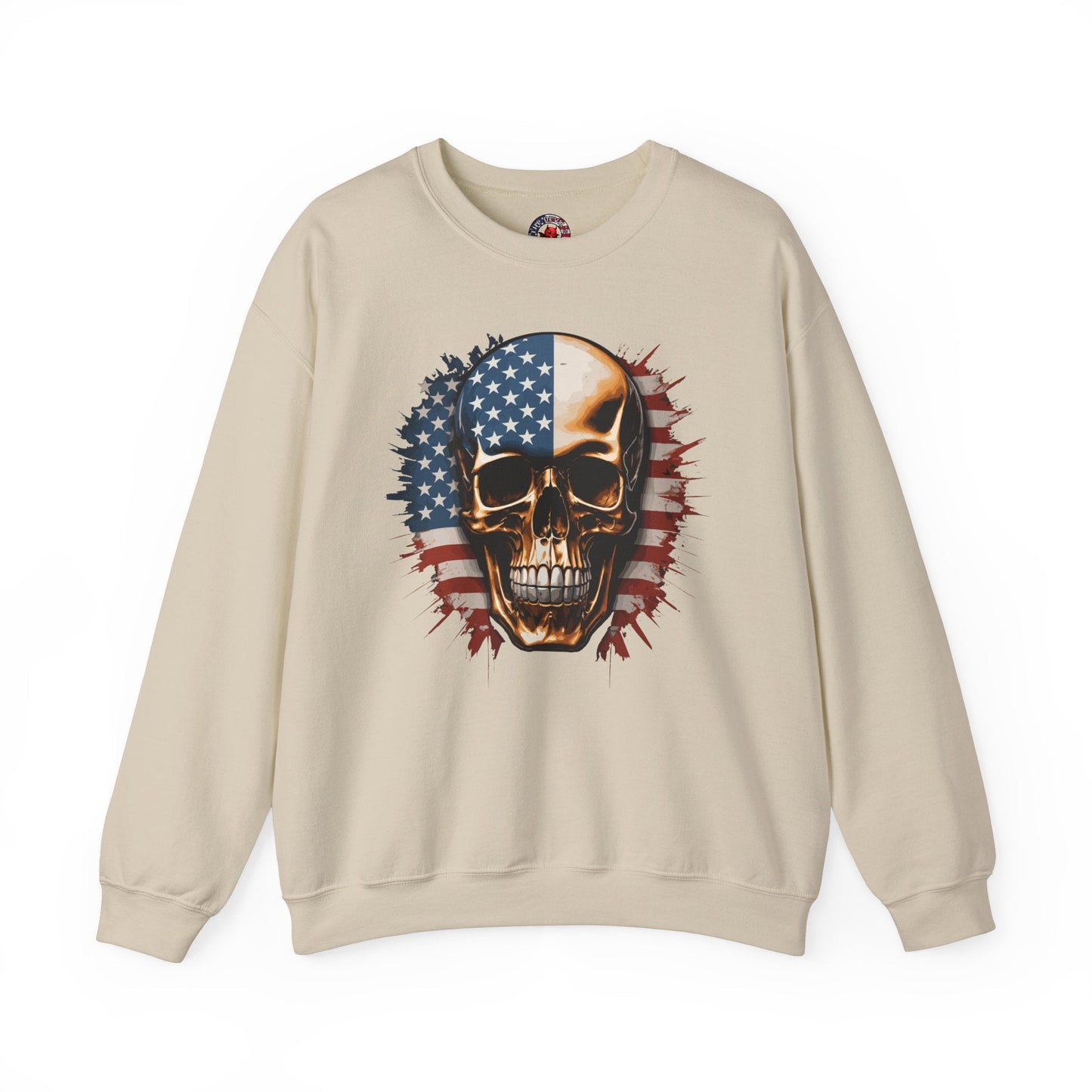 American Flag Skull Crewneck Sweatshirt